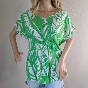 Lilly Pulitzer Target Top Girls Size XL 14-16 Boom Boom Floral Palm Tree Resort